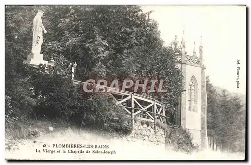 Cartes postales Plombieres Les Bains La vierge et la chapelle de Saint Joseph
