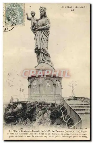 Cartes postales Le Puy Statue colossale de ND de France