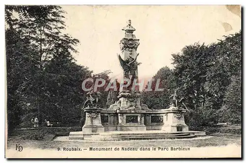 Cartes postales Roubaix Monument De Nadeau Dans Le Parc Barbieux