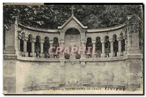 Cartes postales Statue Et Fontaine De Notre Dame De Grace Revigny