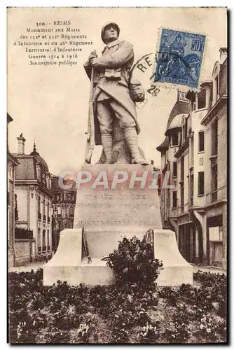 Cartes postales Reims Monument Aux Morts Militaria