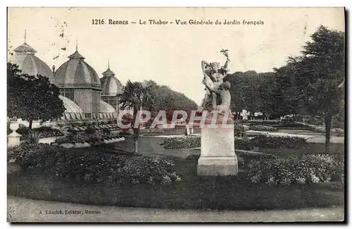 Ansichtskarte AK Rennes Le Thabor Vue Generale Du Jardin Francais