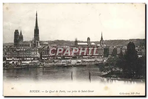 Cartes postales Rouen Le Quai De Paris Vue Prise De Saint Sever