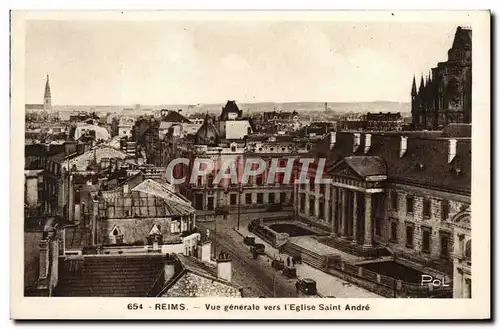 Ansichtskarte AK Reims Vue Generale Vers I&#39Eglise Saint Andre