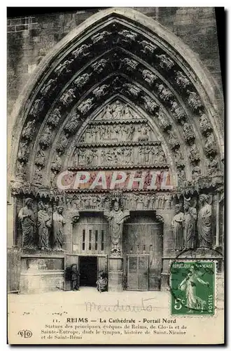 Ansichtskarte AK Reims La Cathedrale Portail Nord