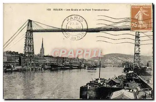 Cartes postales Rouen Les Quais Et Le Pont Transbordeur