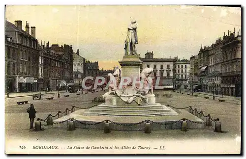 Cartes postales Bordeaux La Statue de Gambetta et les Allees de Tourny