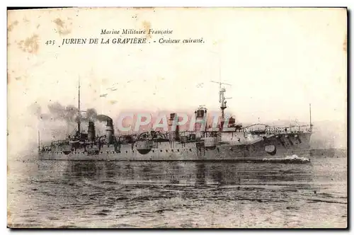 Cartes postales Jurien De La Graviere Croiseur cuirasse Bateau