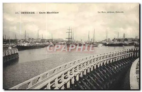 Ansichtskarte AK Ostende gare Maritime