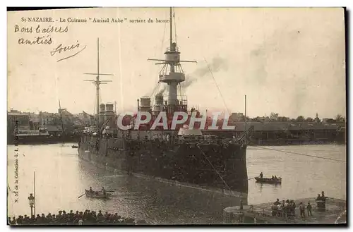 Cartes postales St Nazaire Le Cuirasse Amiral aube sortant du bassin