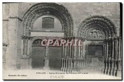 Cartes postales Avallon Eglise St Lazare les Portails