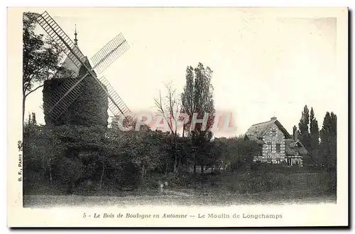 Cartes postales Le Bois de Boulogne en Automne Le moulin de Longchamps