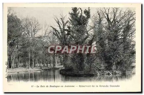 Cartes postales Le Bois de Boulogne en Automne Reservoir de la grande cascade