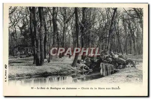 Ansichtskarte AK Le Bois de Boulogne en Automne Chute de la Mare aux Biches