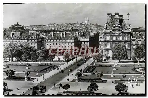 Moderne Karte Paris La butte Montmartre vue du palais du Louvre