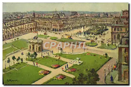 Ansichtskarte AK Paris Le Louvre Place du Carrousel