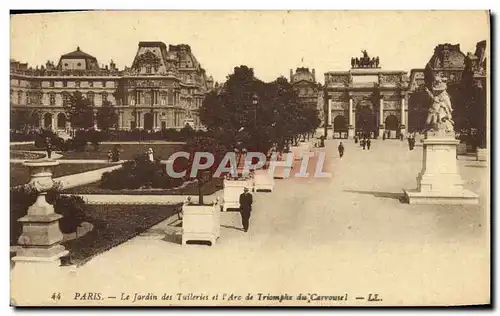 Ansichtskarte AK Paris Le Jardin des Tuileries et L&#39Arc de Triomphe