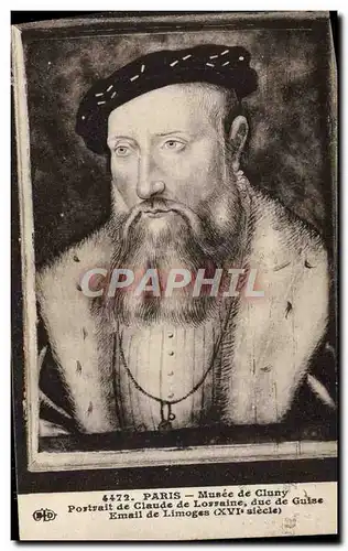 Cartes postales Paris Musee de Cluny Portrait de Claude de Lorraine Duc de Guise Email de Limoges