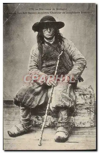 Cartes postales Vieux de Bretagne L'aveugle Yan Arr Soniou le celebre chanteur de complaintes bretonnes
