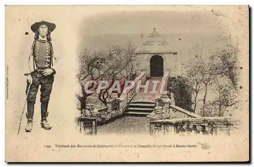 Cartes postales Vieillard des environs de Quimperle et Faouet a la chapelle Saint David a Sainte Barbe