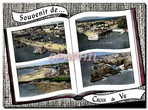Moderne Karte Croix De Vie Le Port de peche Un coin du port La plage Rochers sur la cote