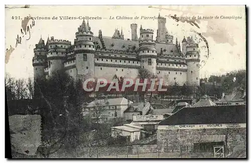 Cartes postales Environs de Villers Cotterets Le chateau de Pierrefonds Vue prise de la route de Compiegne