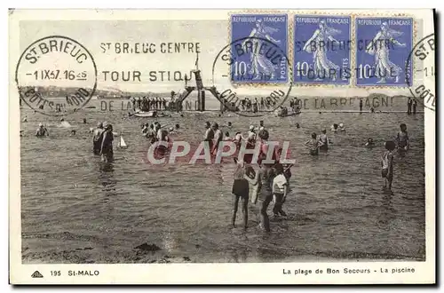 Ansichtskarte AK St Malo La Plage de Bon Secours La piscine