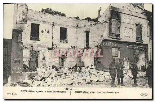 Cartes postales Betz Apres le Bombardement Militaria