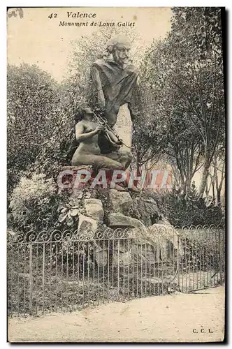 Cartes postales Valence Monument de Louis Gallet