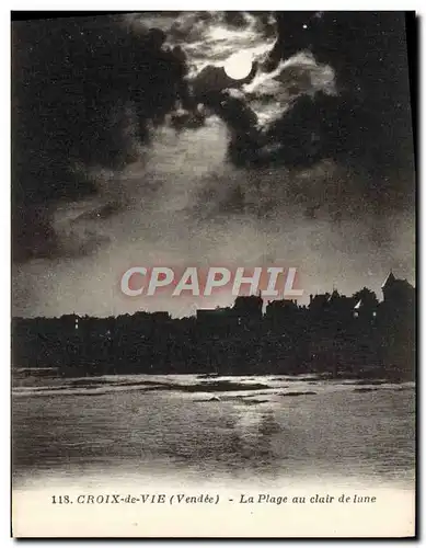 Ansichtskarte AK Croix de Vie La Plage au Clair de Lune