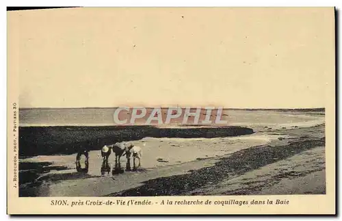 Cartes postales Sion Pres Croix de Vie A la Recherche de coquillages dans la baie