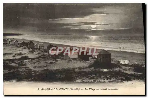 Ansichtskarte AK St Jean De Monts La Plage au Soleil couchant