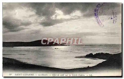 Ansichtskarte AK Saint Lunaire Le Decolle Effet de Nuit Sur La Garde Guerin Cachet Fer a cheval