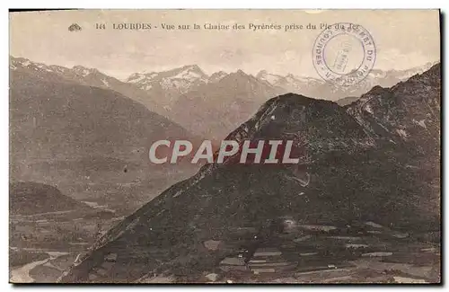 Cartes postales Lourdes Vue Sur la Chaine des Pyrenees Prise du Pic du Jer