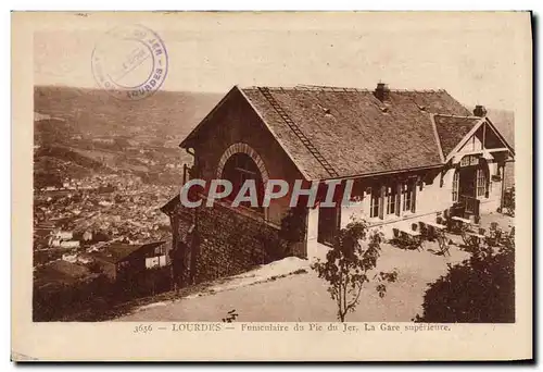 Cartes postales Lourdes Funiculaire du Pic du Jer La gare superieure