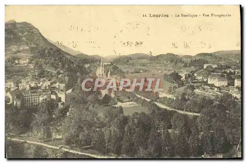 Cartes postales Lourdes La Basilique Vue Plongeante