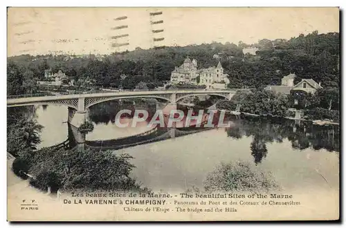 Ansichtskarte AK De La Varenne a Champigny Panorama du Pont et des coteaux de Chennevieres Chateau de l&#39Etape