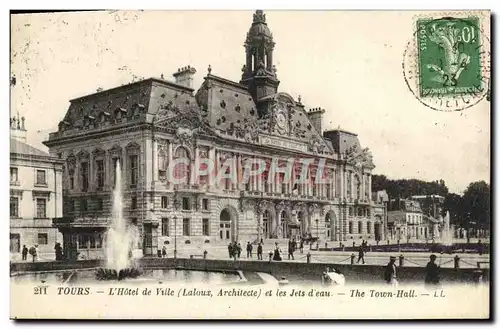 Cartes postales Tours L&#39Hotel du Ville et les jetes d&#39eau