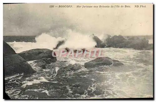 Cartes postales Roscoff Mer Furieuse aux Brisants de I&#39lle de Batz