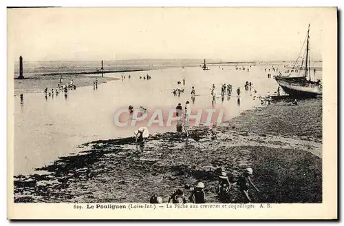 Cartes postales Le Pouliguen La Peche aux crevettes et coquillages