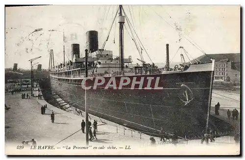 Cartes postales Le Havre La Provence en cale seche Bateau