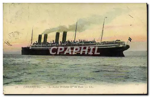 Cartes postales Cherbourg Le Kaiser Wilhem II en rade Bateau