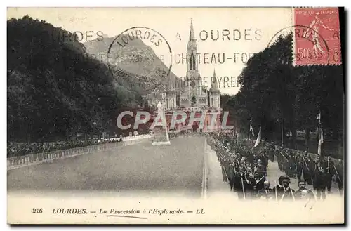 Cartes postales Lourdes La Procession a L&#39Esplanade