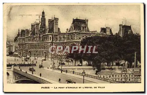 Cartes postales Paris Le Pont D&#39Arcole Et L&#39Hotel De Ville