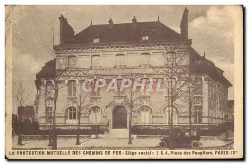 Cartes postales La Protection Mutuelle Des Chemins De Fer Place des peupliers Paris