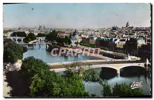 Moderne Karte Paris La Seine et les Sept ponts