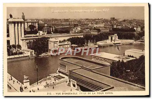 Cartes postales Exposition Internationale Paris 1937 Vue d&#39ensemble prise de la Tour Eiffel