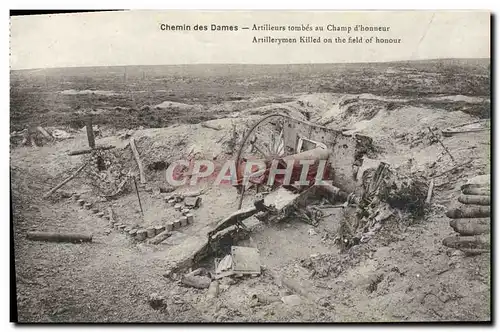 Cartes postales Chemin Des Dames Artilleurs Tombes Au Champ d&#39honneur Militaria