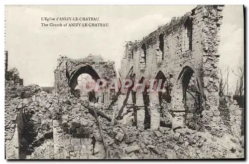 Cartes postales L&#39Eglise D&#39Anizy Le Chateau Militaria