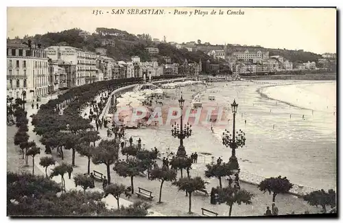 Ansichtskarte AK San Sebastian Paseo Playa De La Concha